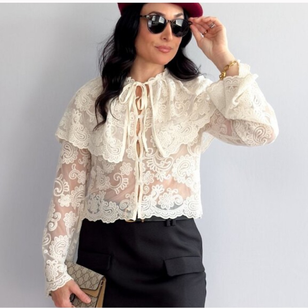 TREND NEW ! HOUSE OF HARLOW LACE BLOUSE 
🚨FIRM PRICE NO DISCOUNT ON THIS BLOUSE - Picture 4 of 16